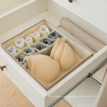 Hot sale washable cotton linen underwear storage box fabric folding drawer socks underwear storage box bra finishing